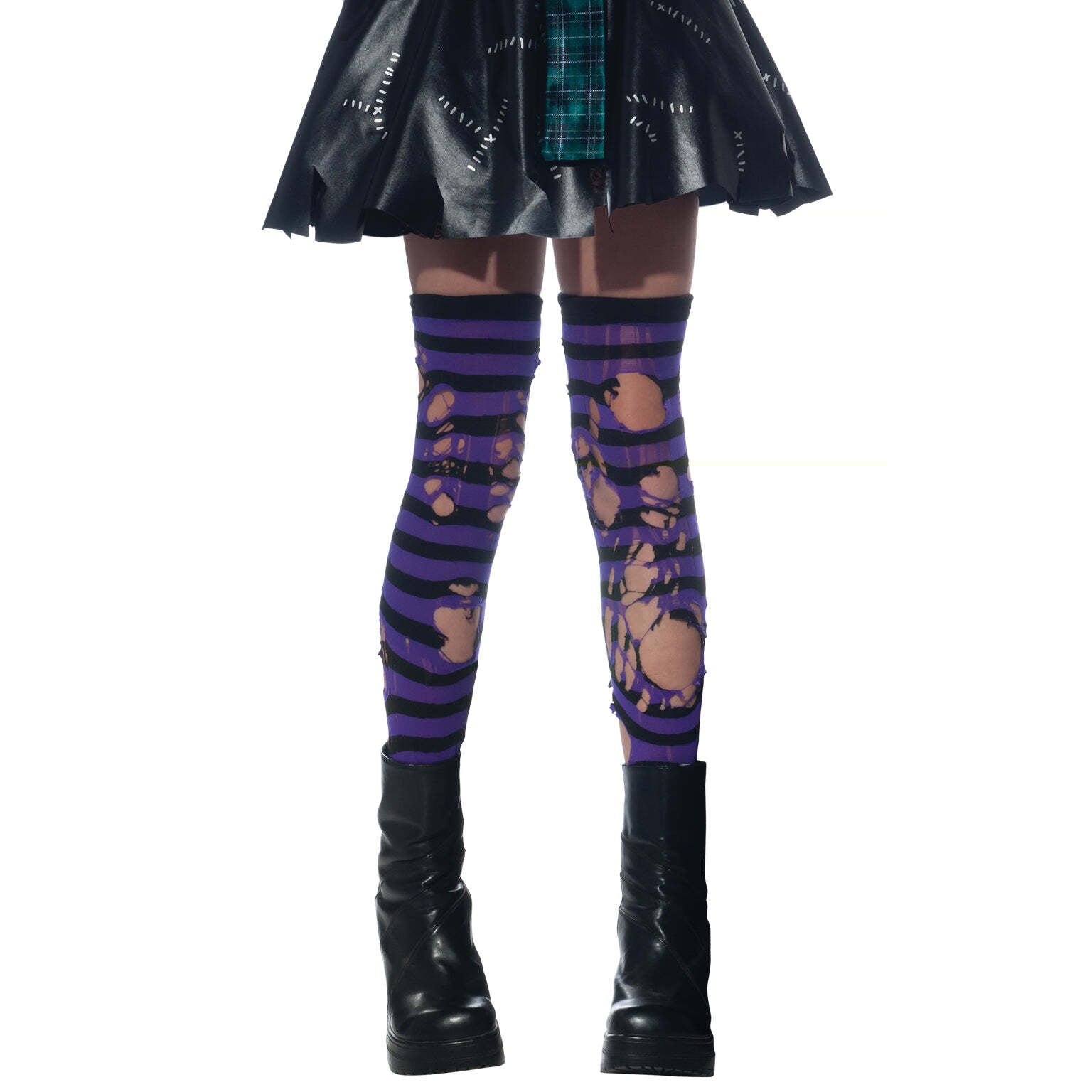 Purple Striped Tights Costume 1
