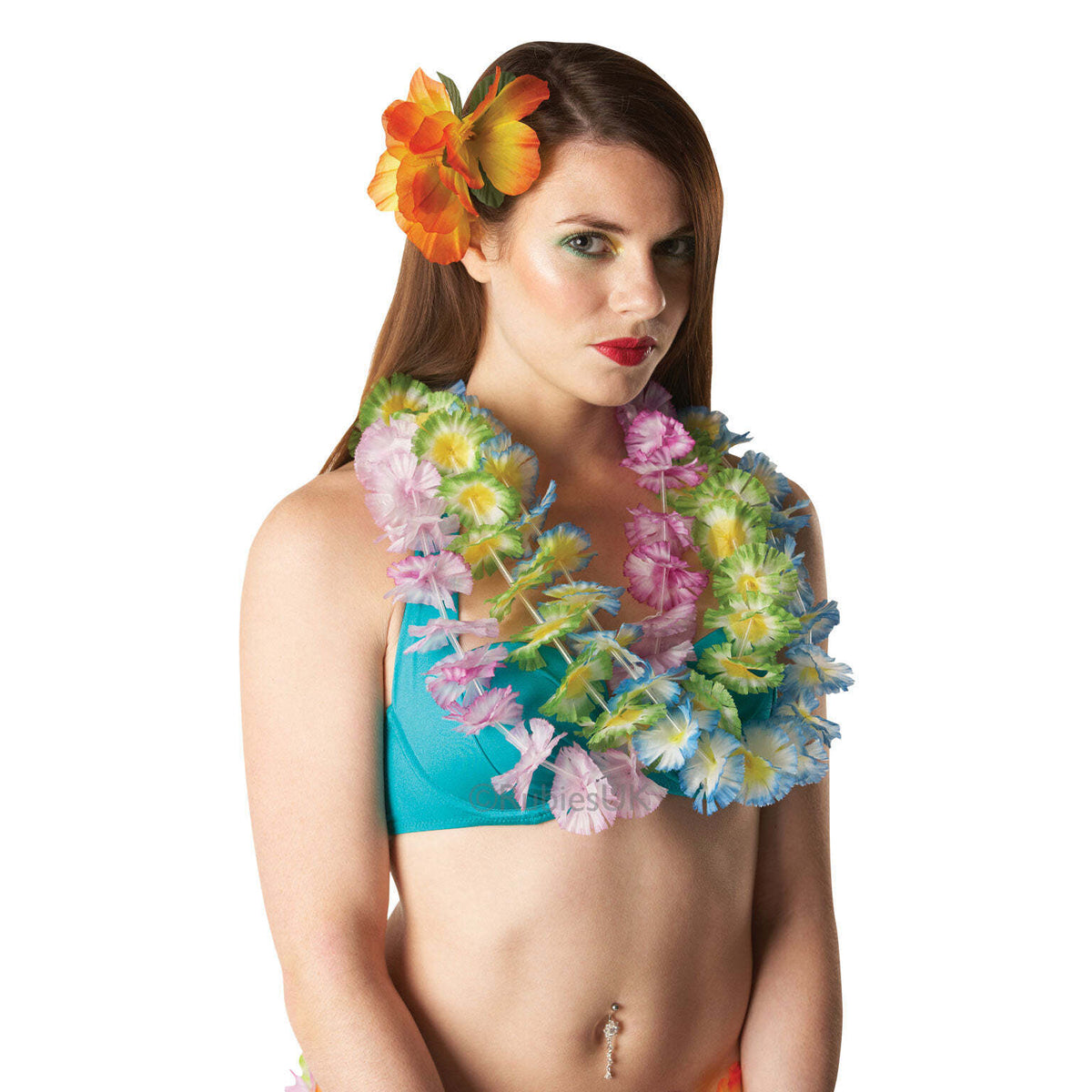 Hawaiian Lei Multi Colour Costume 1