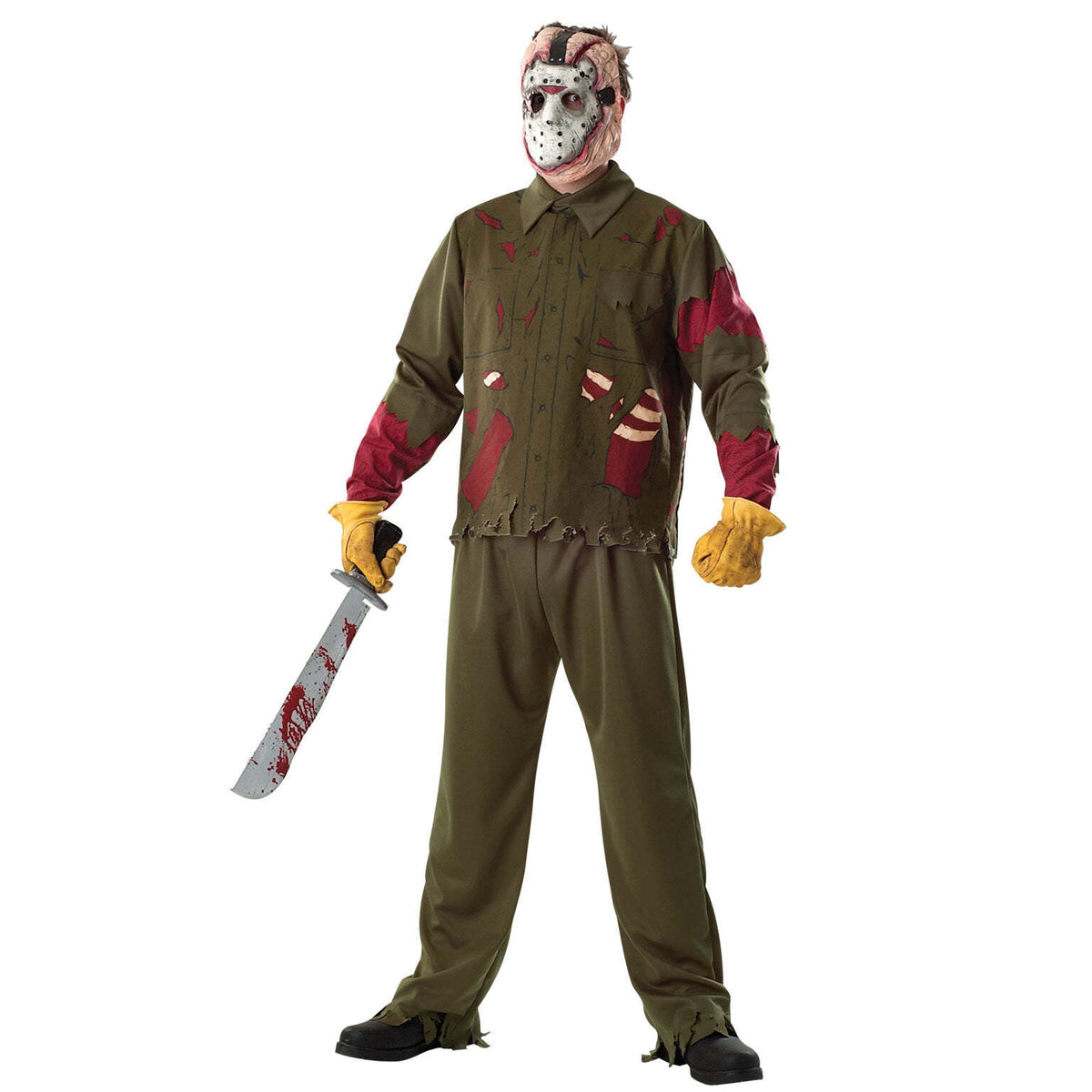 Jason Friday The 13th Deluxe Mens Brown Costume 1