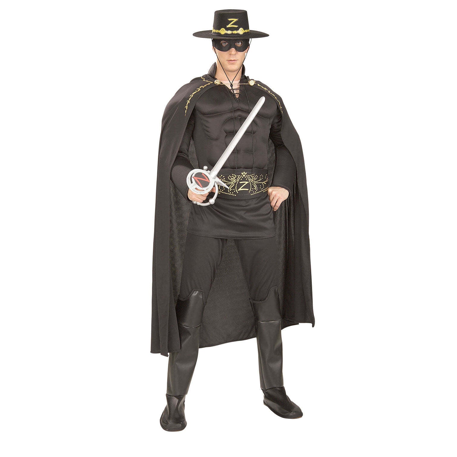 Zorro Deluxe Muscle Chest Costume Adult Mens 1