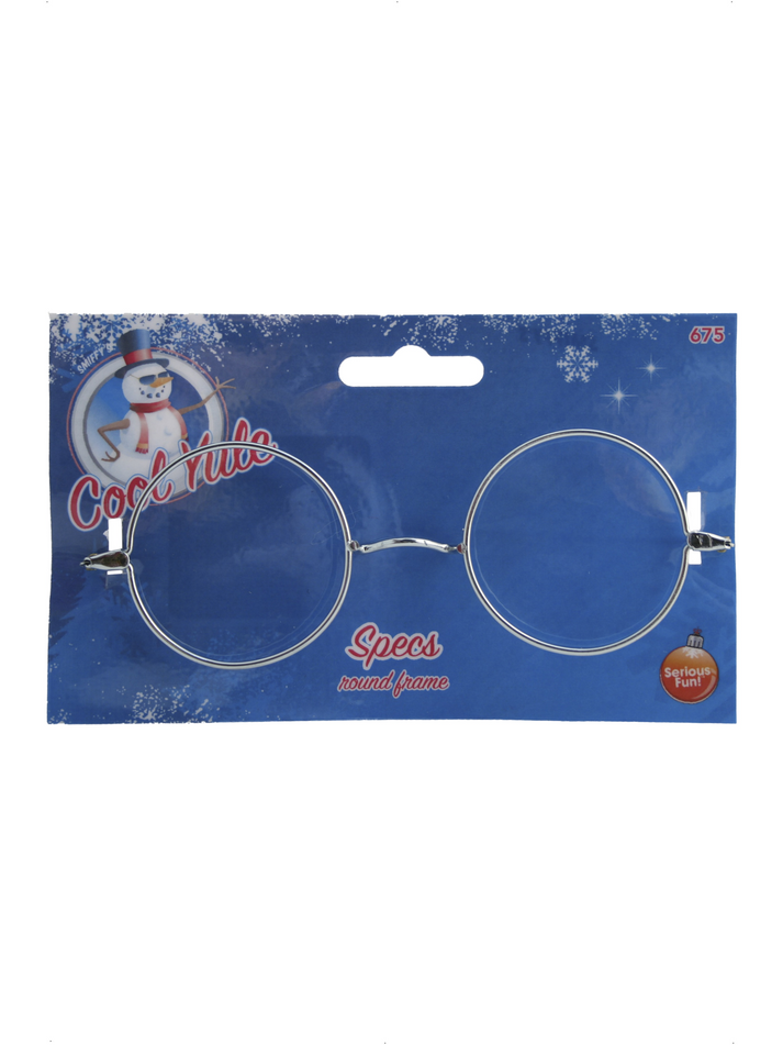 Wire Framed Santa Specs Adult Silver Xmas Costume Accessory Glasses 2
