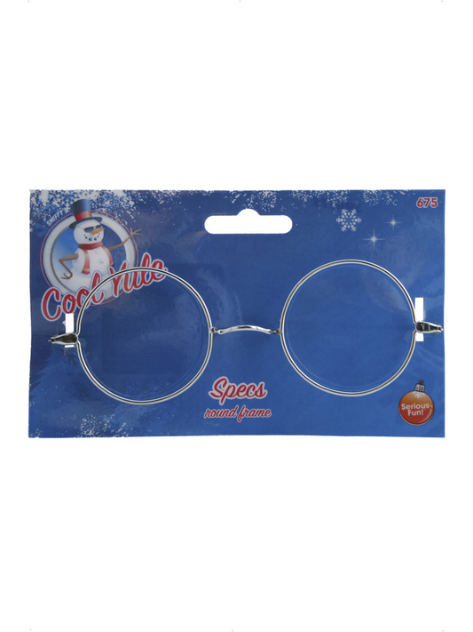 Wire Framed Santa Specs Adult Silver Xmas Costume Accessory Glasses 2