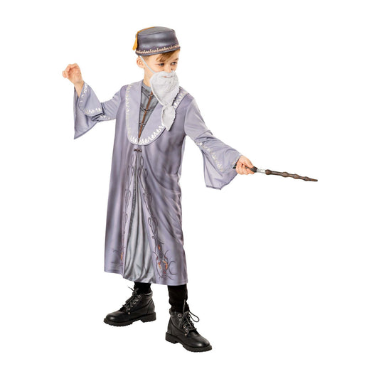 Dumbledore Wizard Costume Kids Grey Headmaster Robes 1
