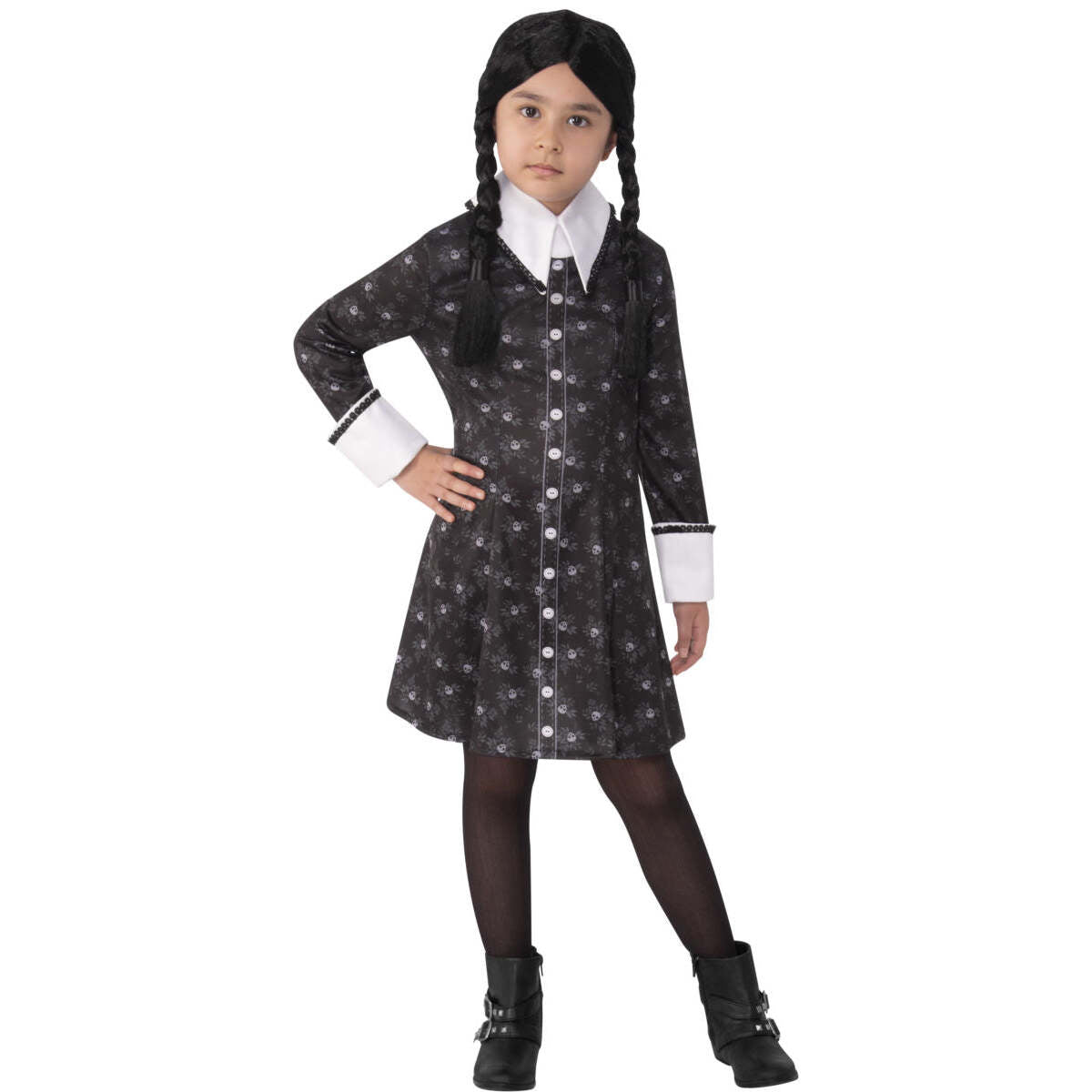 Kids Wednesday Addams Costume Dress 1