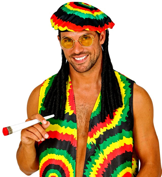 Rastafari  Tam With Dreadlocks, Glasses, Joint 