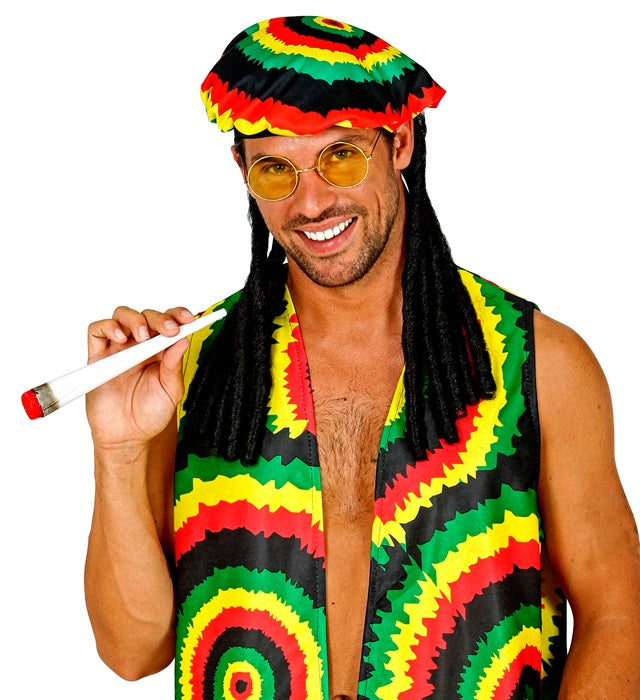 Rastafari  Tam With Dreadlocks, Glasses, Joint 
