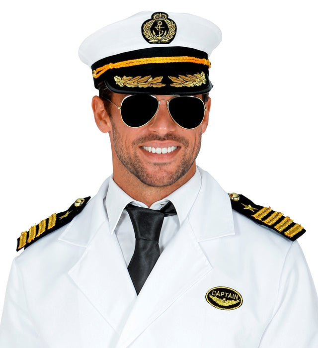 Navy Captain  Hat, Epauletten, Glasses 