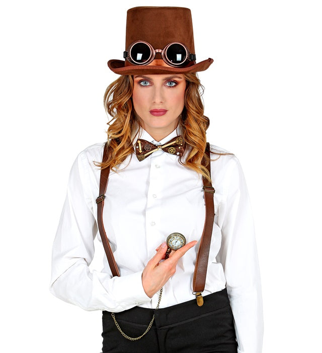 Steampunk  Braces, Bow Tie, Goggles 