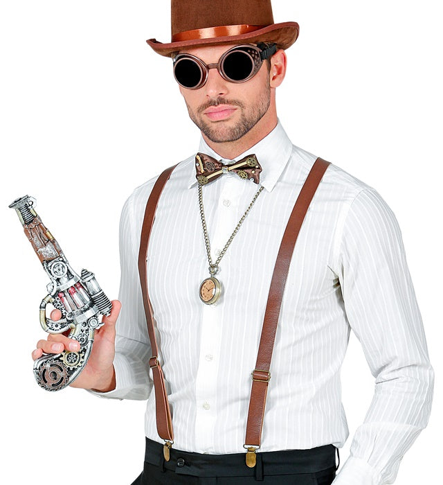 Steampunk  Braces, Bow Tie, Goggles 