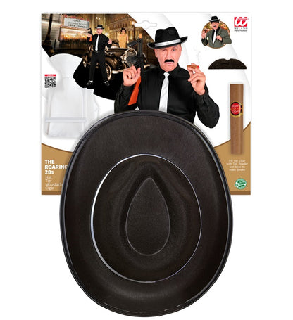 The Roaring 20S Fashion  Hat, Tie, Moustache, Cigar 