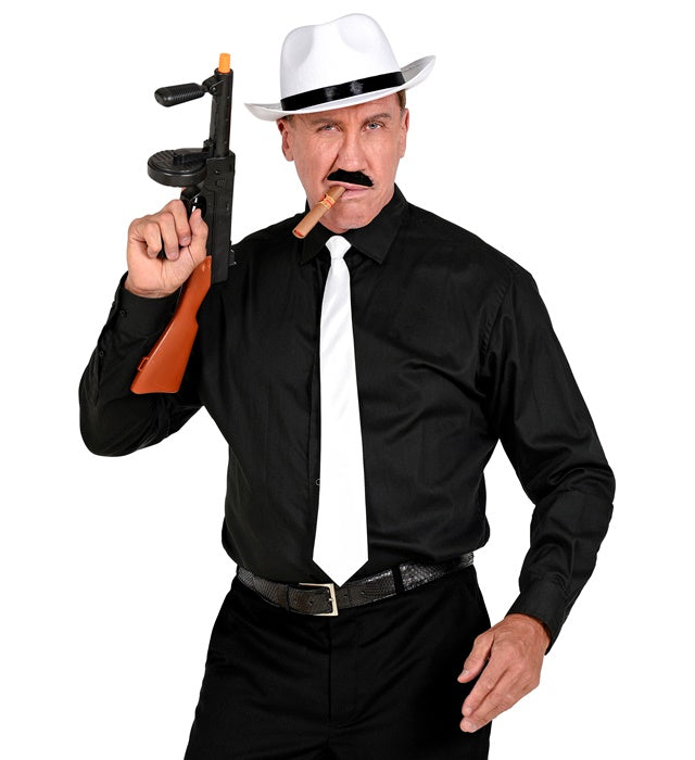 The Roaring 20S Fashion  Hat, Tie, Moustache, Cigar 