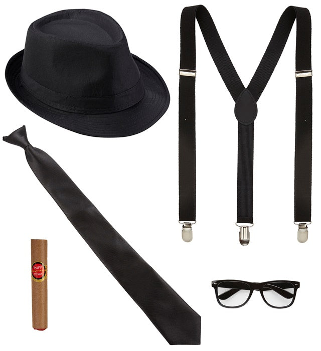 King Of Blues  Hat, Braces, Tie, Glasses, Cigar 
