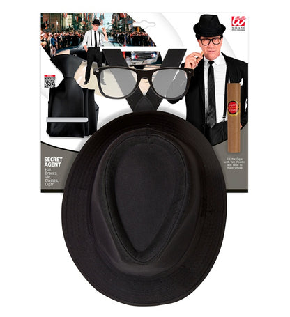 King Of Blues  Hat, Braces, Tie, Glasses, Cigar 
