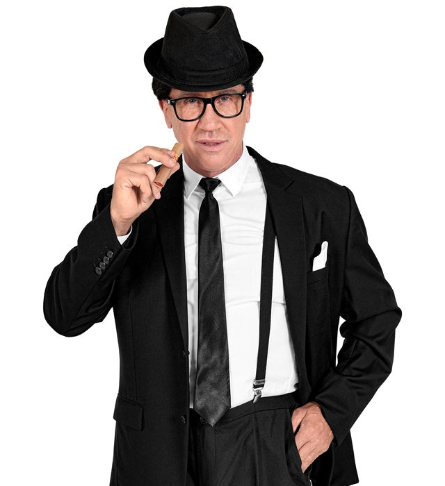 King Of Blues  Hat, Braces, Tie, Glasses, Cigar 