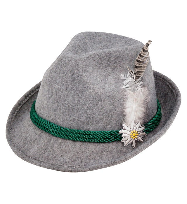Felt “Bavarian Hat With Feathers And Edelweiss”