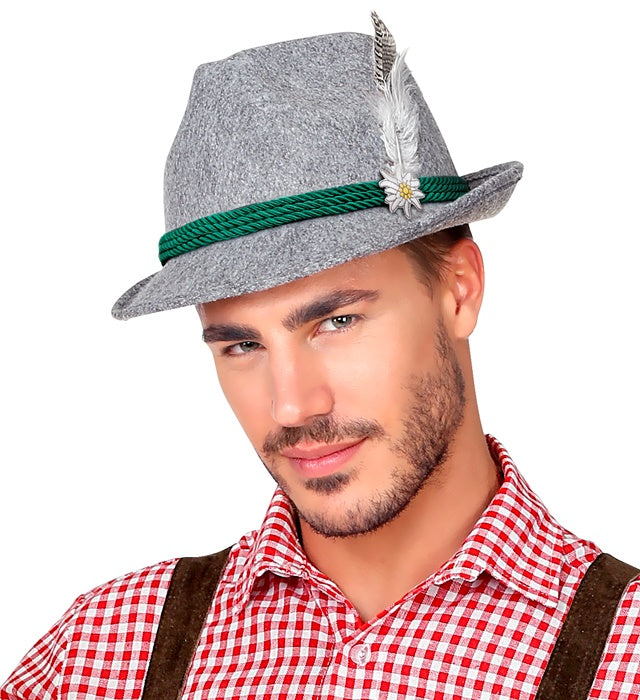 Felt “Bavarian Hat With Feathers And Edelweiss”