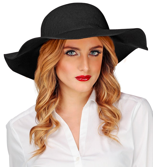 Felt Black Floppy Hat Suitable For Customization With Various Decorations