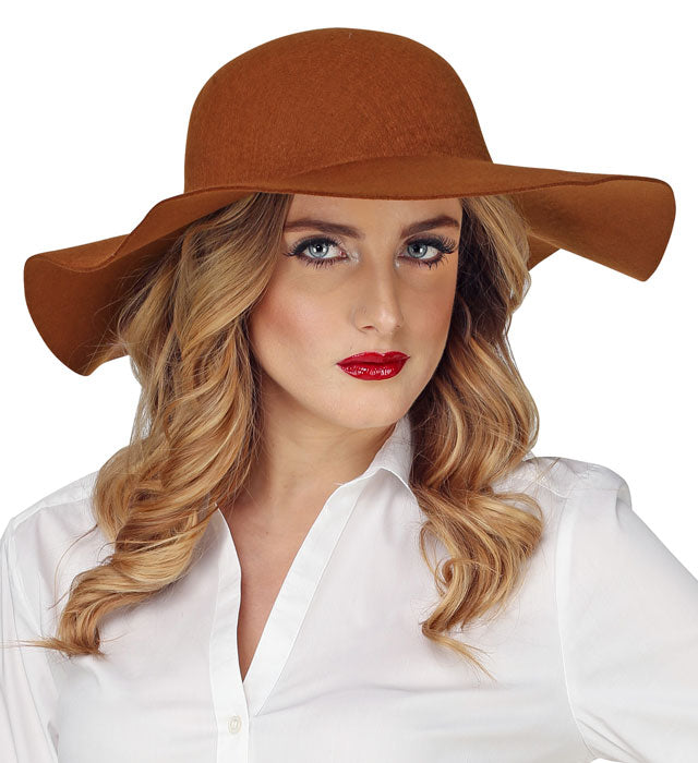Felt Brown Floppy Hat Suitable For Customization With Various Decorations