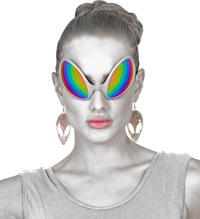 Space Alien Glasses With Holographic Lenses