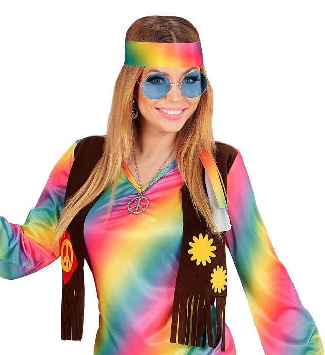 Xl Hippie Glasses With Blue Lenses Diam. 6 Cm