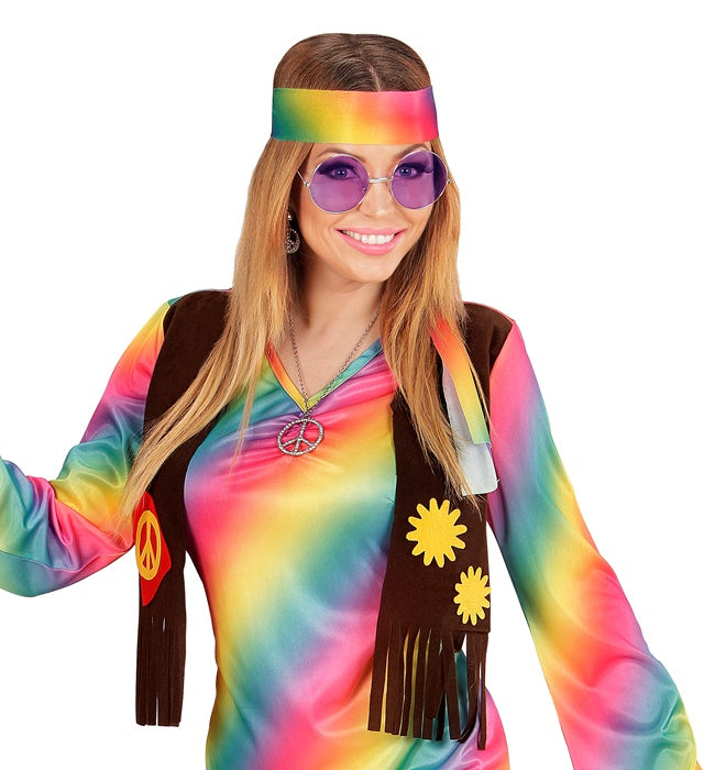 Xl Hippie Glasses With Purple Lenses Diam. 6 Cm
