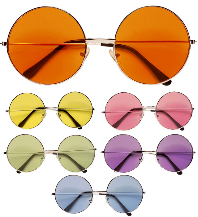 Xl Hippie Glasses 6 Colors Assorted