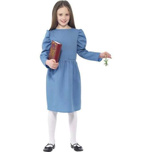 Roald Dahl Matilda Licensed Costume Kids Blue Dress 1