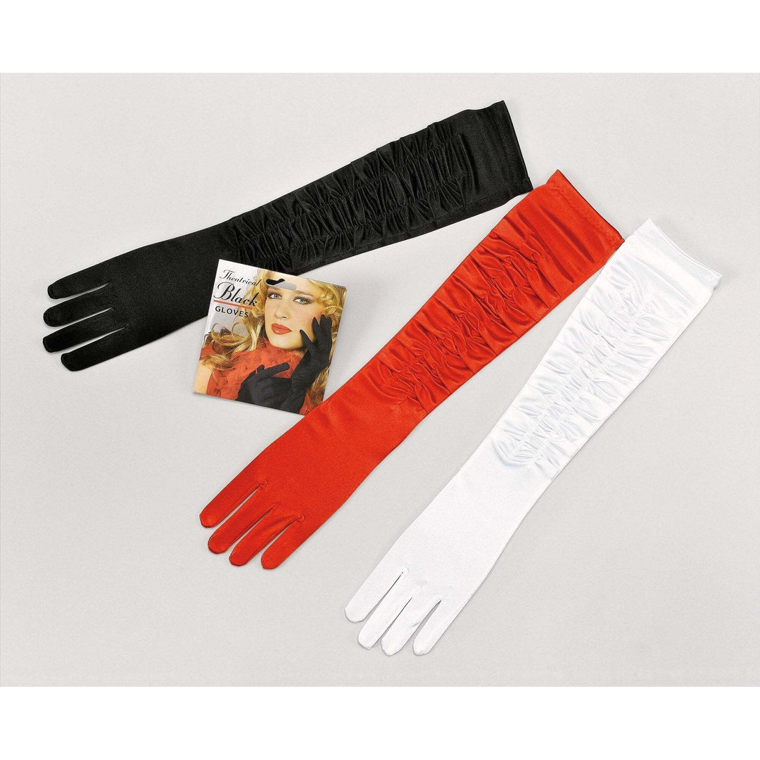 Gloves Red Satin Theatrical Costume Accessories Female 1