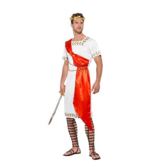 Roman Senator Costume Adult White Red 1
