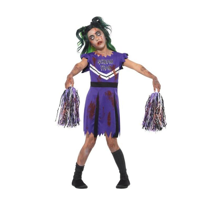 Dark Cheerleader Costume Child Purple Black 1