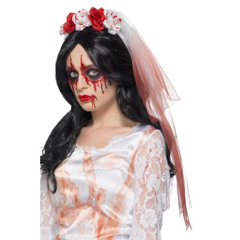 Blood Drip Veil Adult White 1