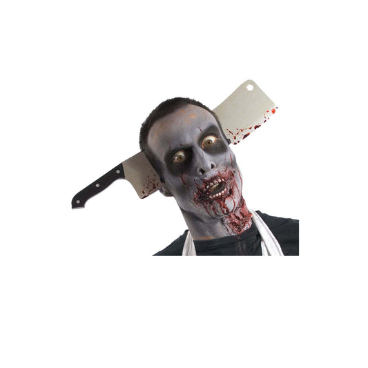 Zombie Cleaver Through Head Accessory 1