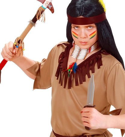 Native Indian Knife With Suedelook Sheath - 28 Cm