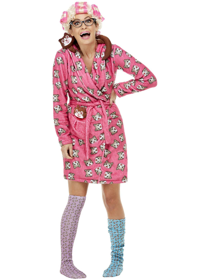 Crazy Cat Lover Lady Costume Pink Gown
