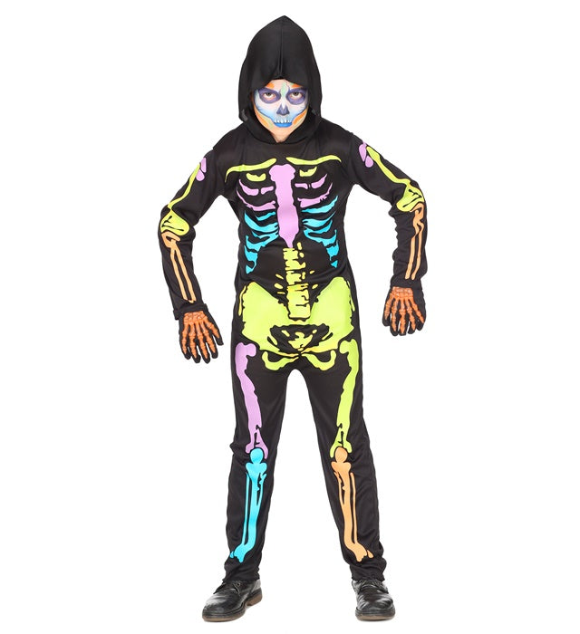 Colorful Skeleton  Hooded Overalls 