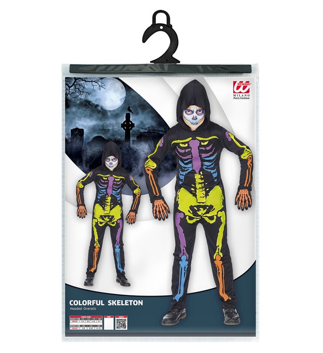 Colorful Skeleton  Hooded Overalls 
