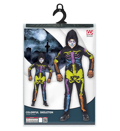 Colorful Skeleton  Hooded Overalls 