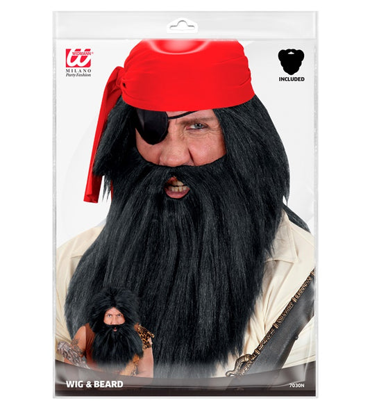 Black Character Wig With Beard In Polybag