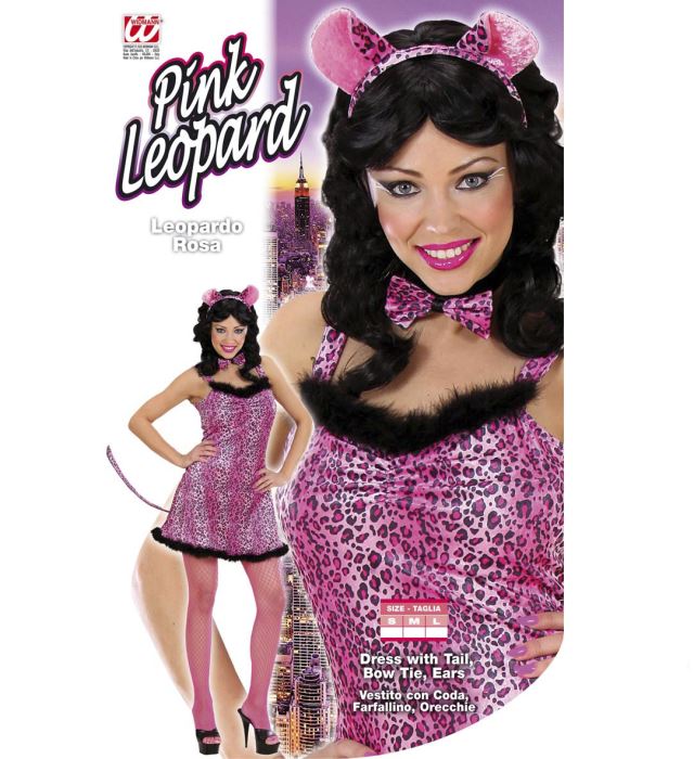 Pink Leopard  Dress With Tail, Bow Tie, Ears 
