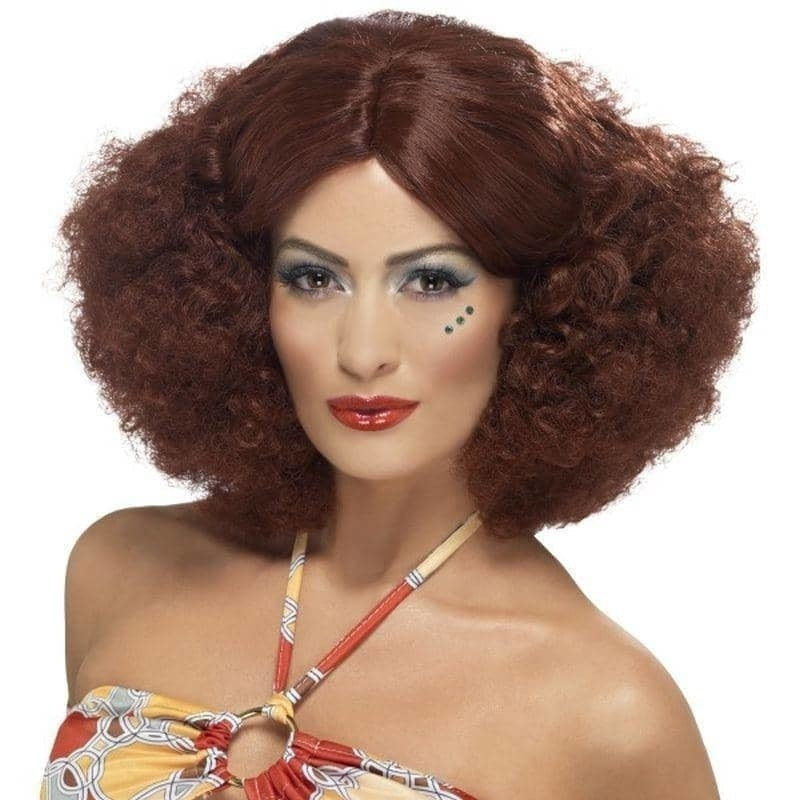 70s Afro Wig Adult Large Curly Auburn 1