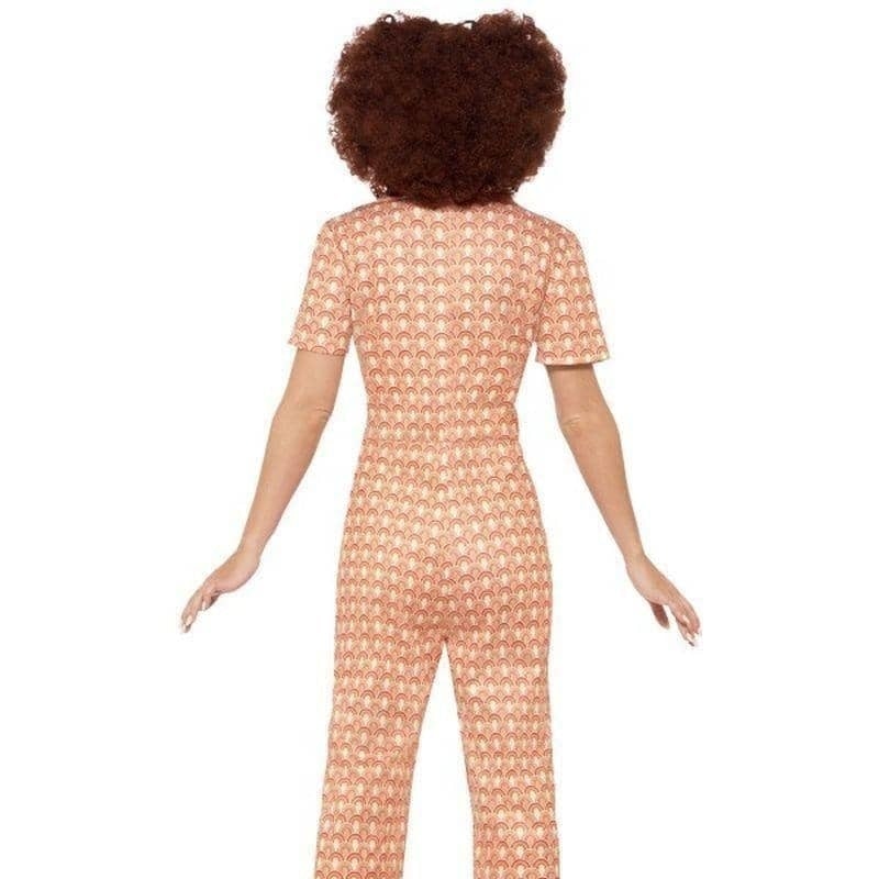 70s Authentic Chic Costume Adult Orange Disco Jumpsuit 2