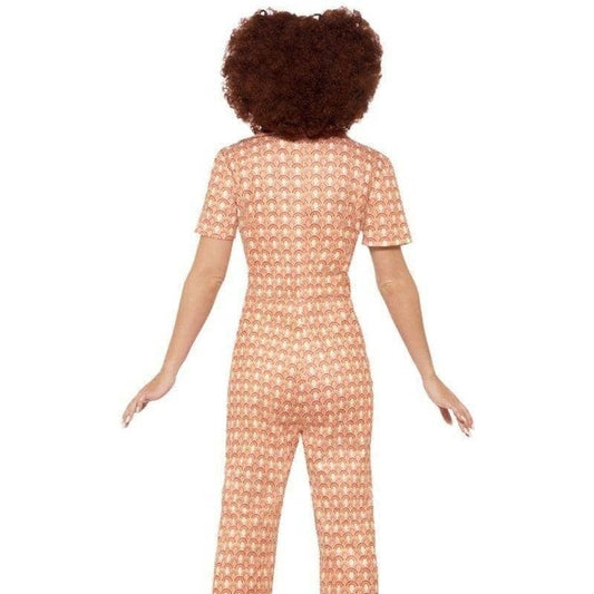 70s Authentic Chic Costume Adult Orange Disco Jumpsuit 2