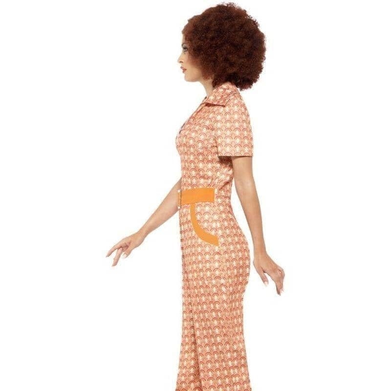 70s Authentic Chic Costume Adult Orange Disco Jumpsuit_3