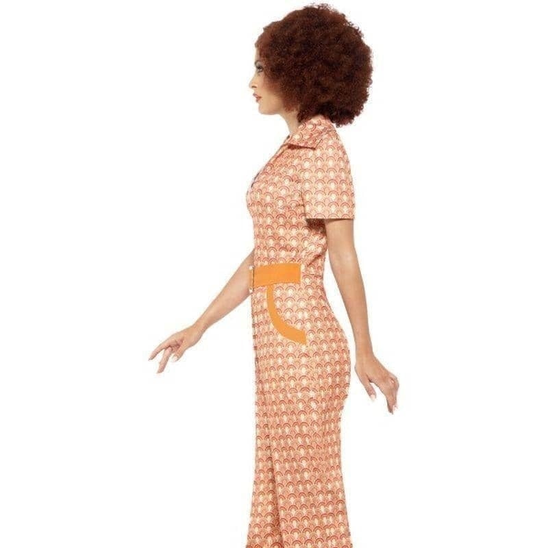 70s Authentic Chic Costume Adult Orange Disco Jumpsuit 3