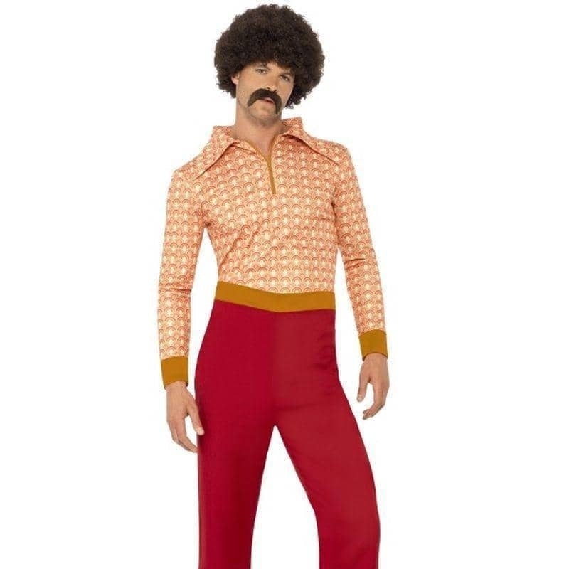 70s Authentic Guy Costume Adult Red Orange_1