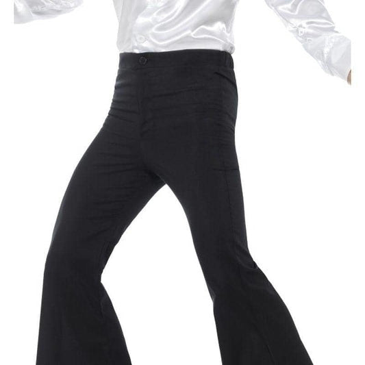70s Flared Trousers Mens Adult Black 2