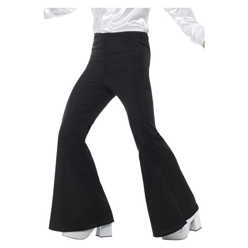 70s Flared Trousers Mens Adult Black 1