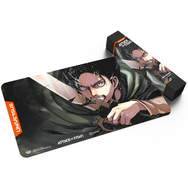 UniVersus Attack on Titan: Battle for Humanity - Eren Yeager Playmat - 24 x 14 Neoprene Mat, Tabletop Card Game Accessory, UVS Games, Licensed