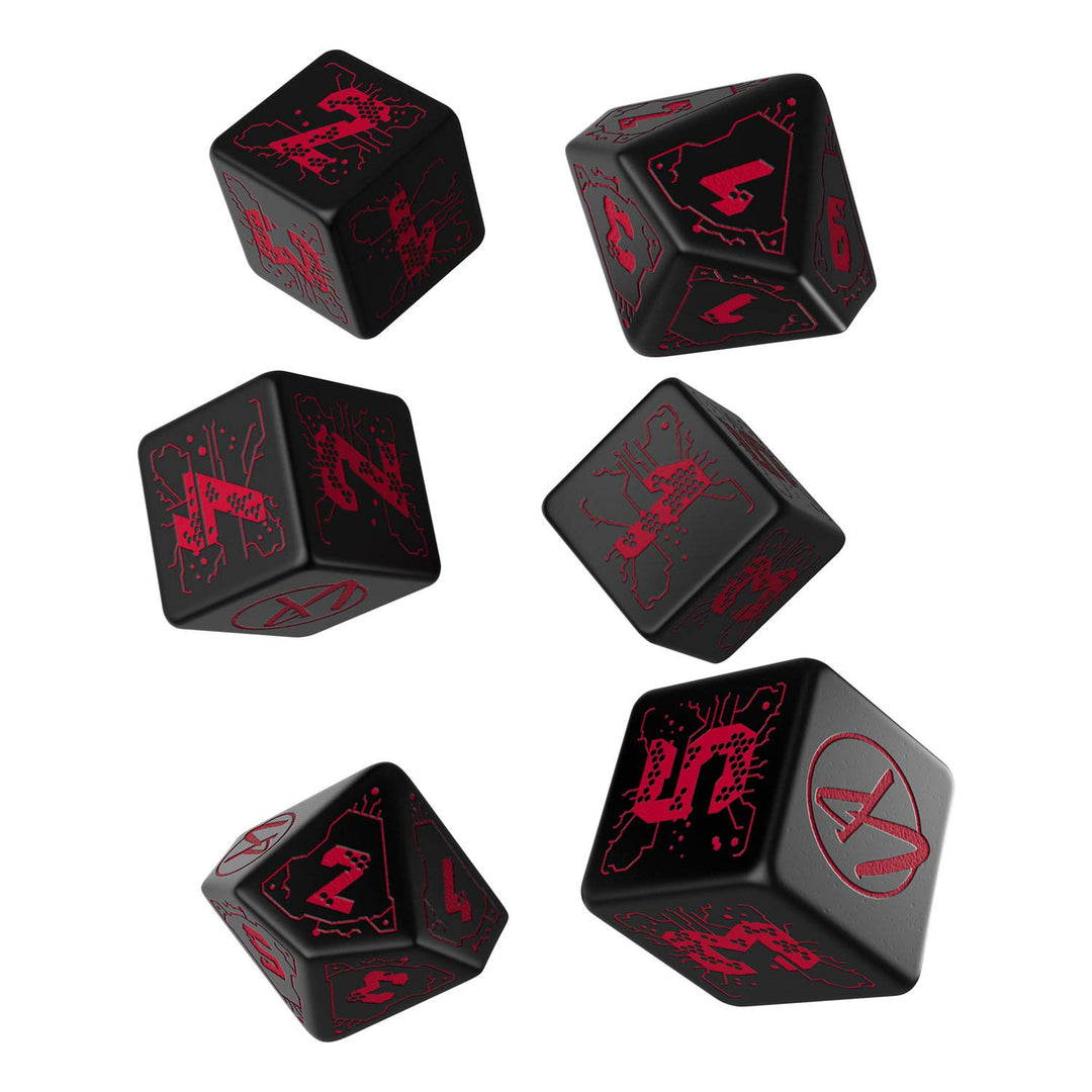 Q-Workshop Cyberpunk Red Essential Dice Set Black