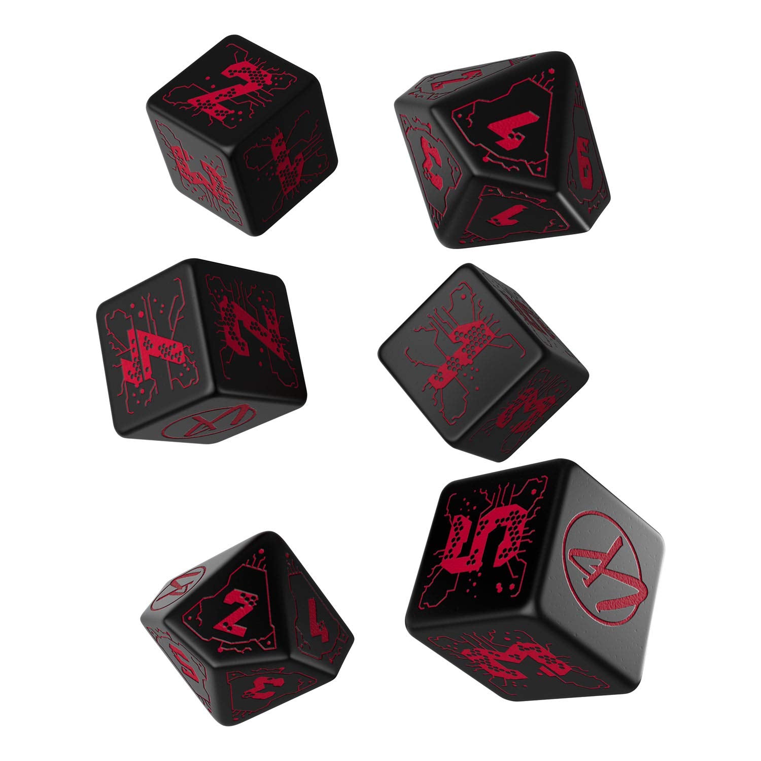 Q-Workshop Cyberpunk Red Essential Dice Set Black 1